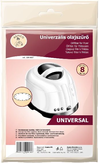 ASPICO 184657 univerzális barna zsírfilter fritőzhöz, 8 darab