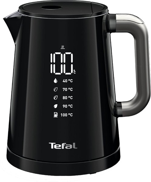 TEFAL KO854830 Smart&Light fekete vízforraló digitális kijelzővel, 1 l