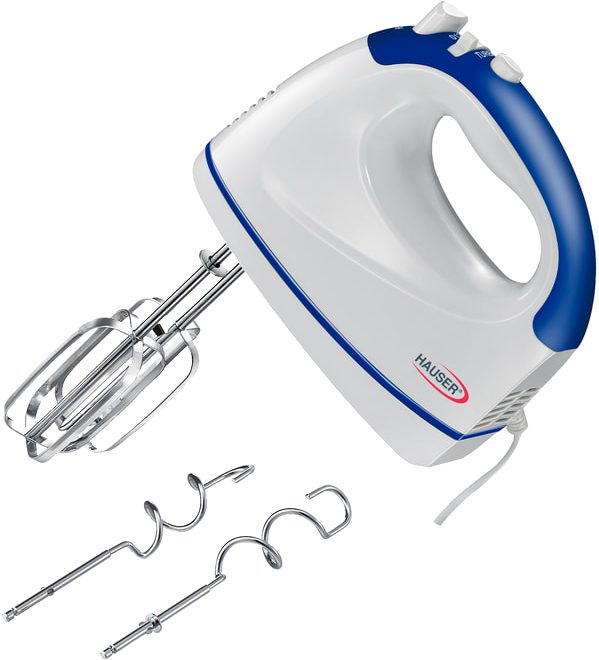 HAUSER HM-930 kézi mixer 5 fokozattal, turbófunkcióval és acél tartozékokkal, 300 W