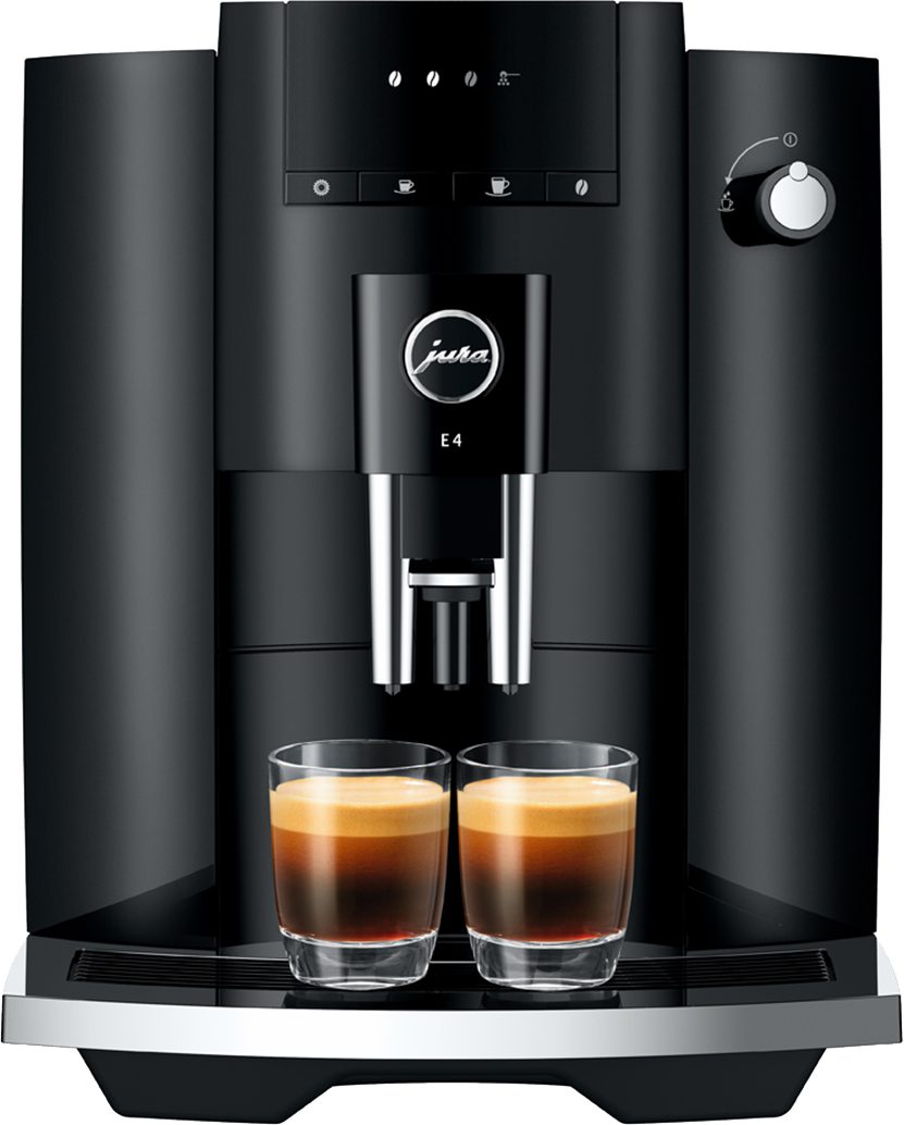 JURA E4 Piano Black (EA) automata kávéfőző forróvíz-készítéssel