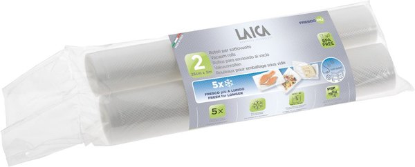 LAICA légcsatornás, extra erős, BPA-mentes vákuumfólia-tekercs, 28 × 300 cm, 2 db