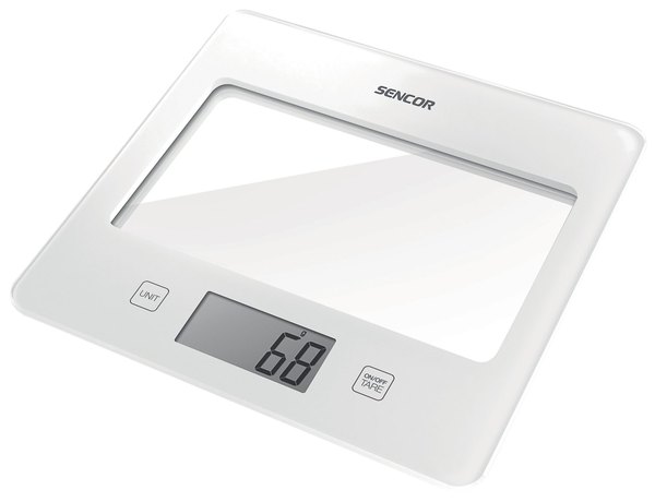 SENCOR SKS 5030WH fehér digitális konyhai mérleg edzett üvegfelülettel