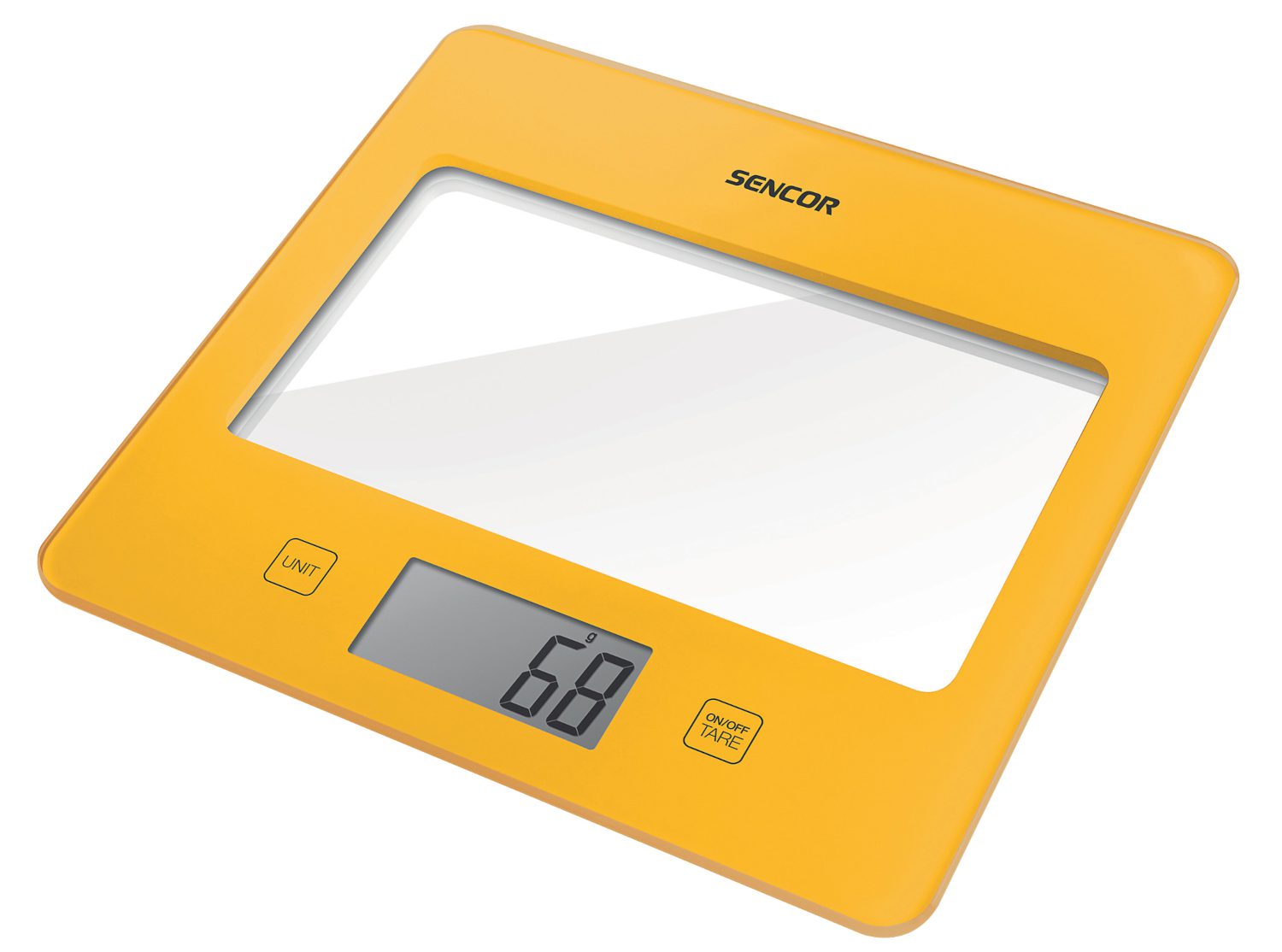 SENCOR SKS 5036YL digitális konyhai mérleg edzett üvegfelülettel