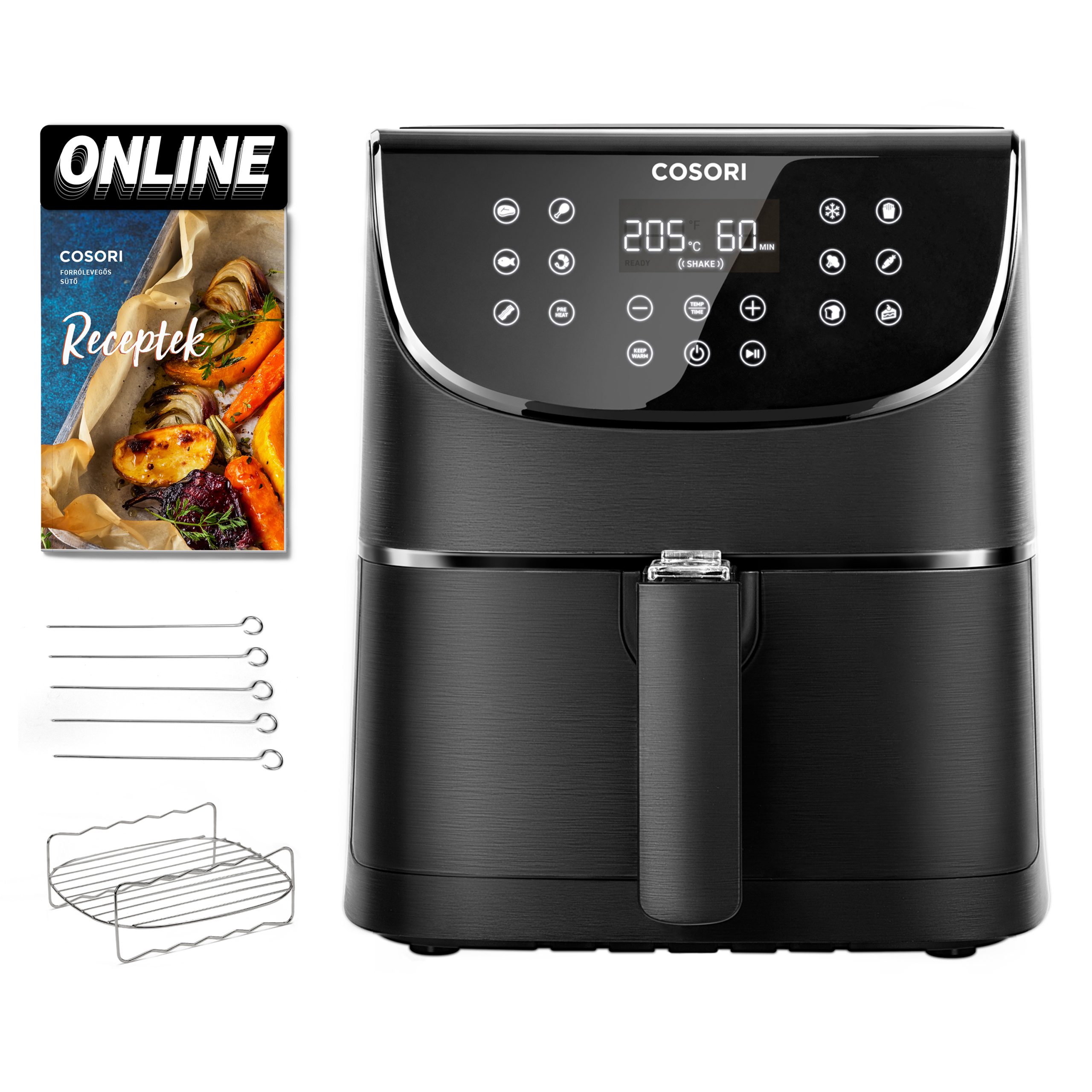 COSORI CP158-AF-RXB Premium fekete forrólevegős sütő, 5,5 l