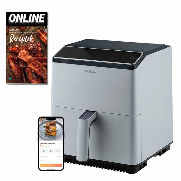 COSORI CAF-P583S-AEUR Dual Blaze 6,4 literes forrólevegős sütő, világosszürke
