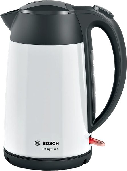 BOSCH TWK3P421 DesignLine vízforraló, 1,7 l, 2400 W, fehér nemesacél ház