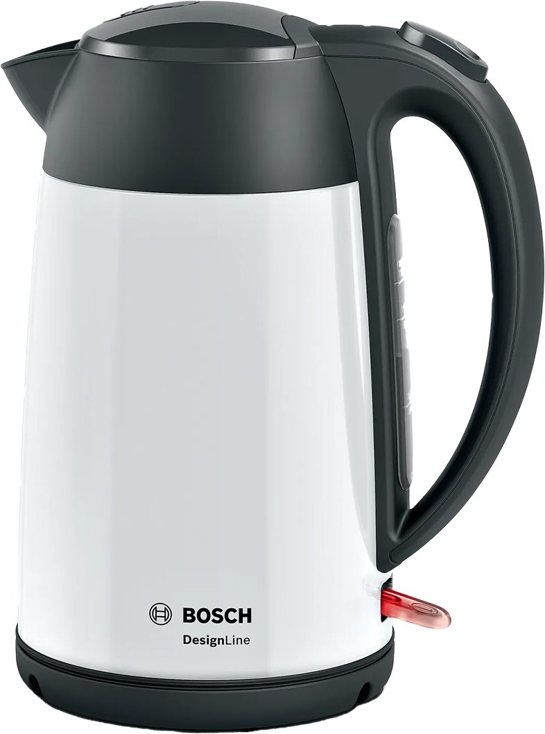 BOSCH TWK3P421 DesignLine vízforraló, 1,7 l, 2400 W, fehér nemesacél ház