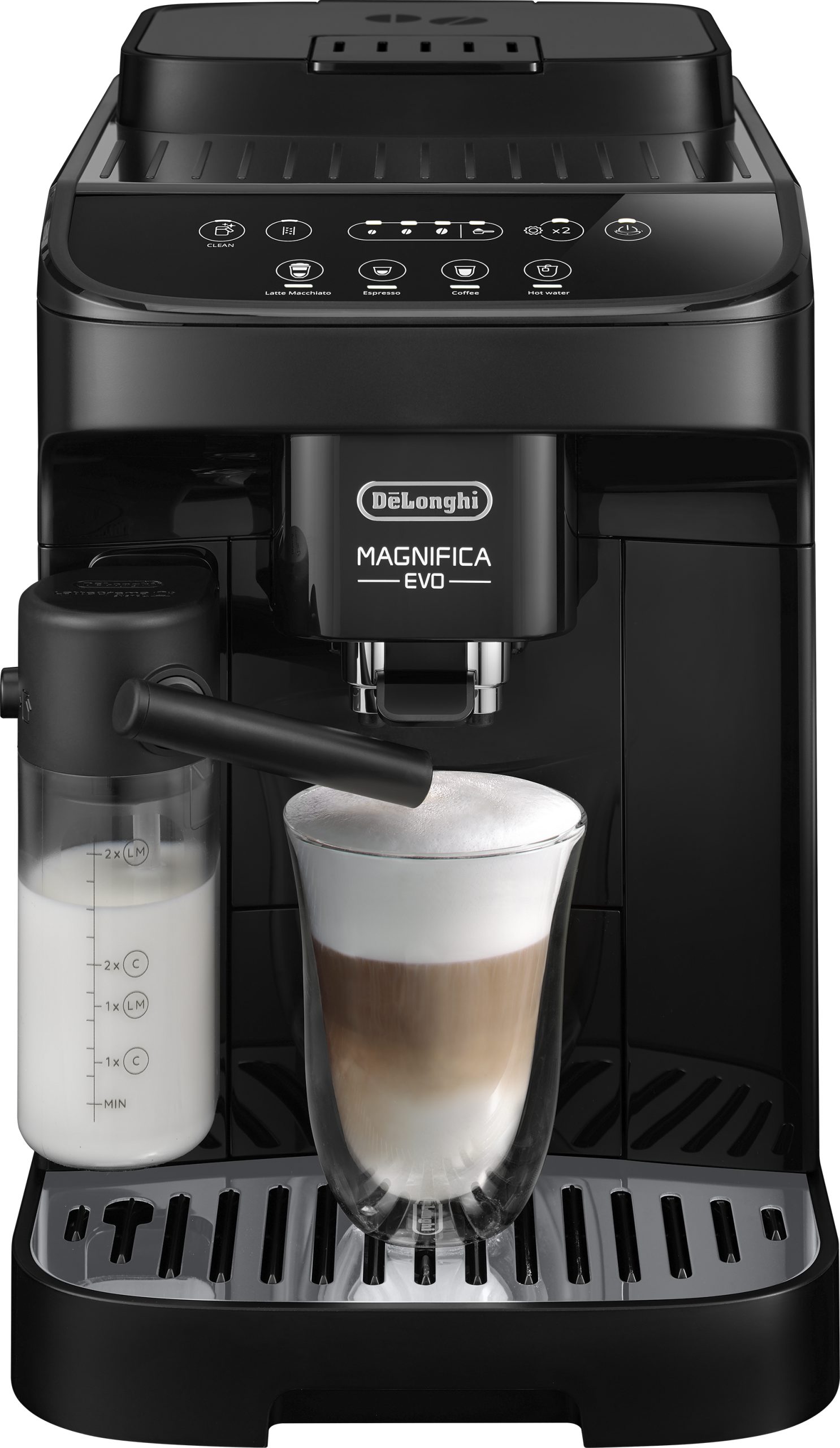 DE-LONGHI Magnifica Evo ECAM290.51.B automata kávéfőző tejtartállyal, fekete