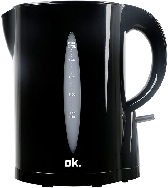 OK. OWK 103-B 1,7 literes fekete vízforraló, 2200 W
