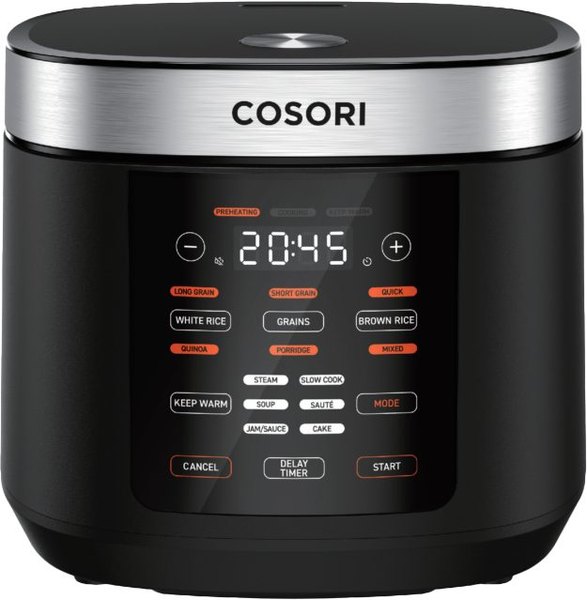 COSORI CRC-R501-KEU többfunkciós rizsfőző 18 programmal, 970 W, 5 literes, fekete