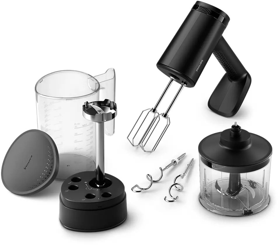 PHILIPS HR3781/20 5000 Series 3 az 1-ben kézi mixer, botmixer és aprító, 500 W, fekete