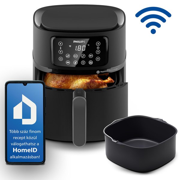 PHILIPS 5000 Series HD9285/93 csatlakoztatható forrólevegős sütő 7,2 l-es sütőedénnyel