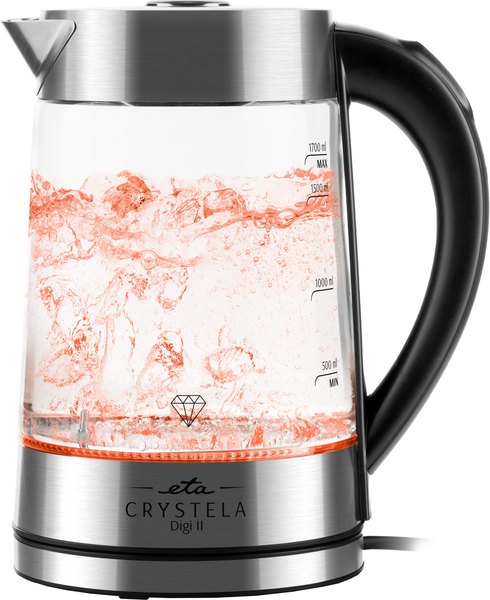 ETA 515490000 Crystela Digi II üveg vízforraló, 2200 W, 1,7 l