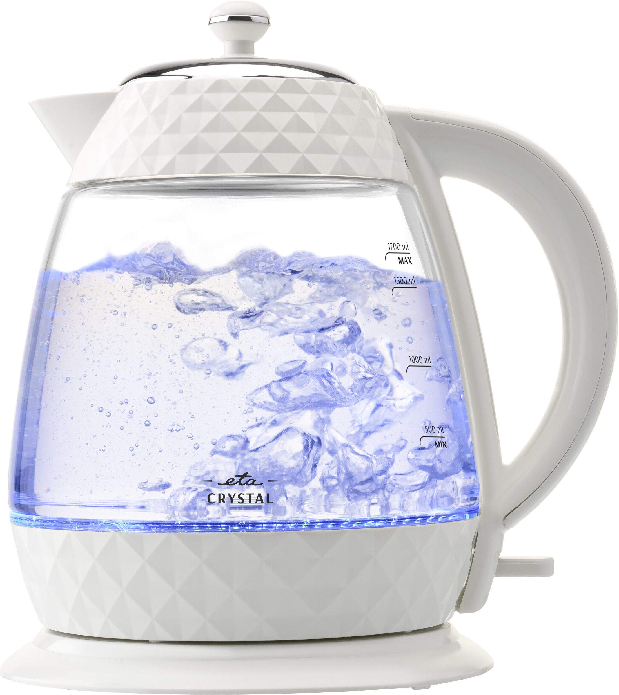 ETA 315490010 Crystal üveg vízforraló, 1,7 l, 2200 W, fehér