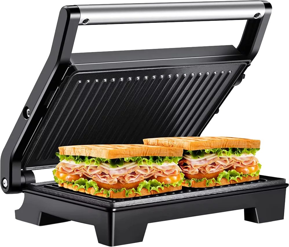 HAUSMEISTER HM 8811 panini- és melegszendvics-sütő, 1000 W, fekete