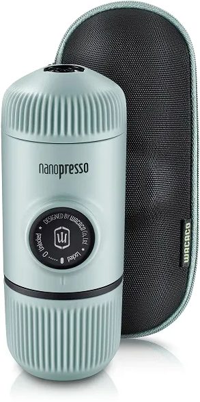 WACACO WNANO-AB+C Nanopresso jégkék hordozható kávéfőző kemény védőtokkal