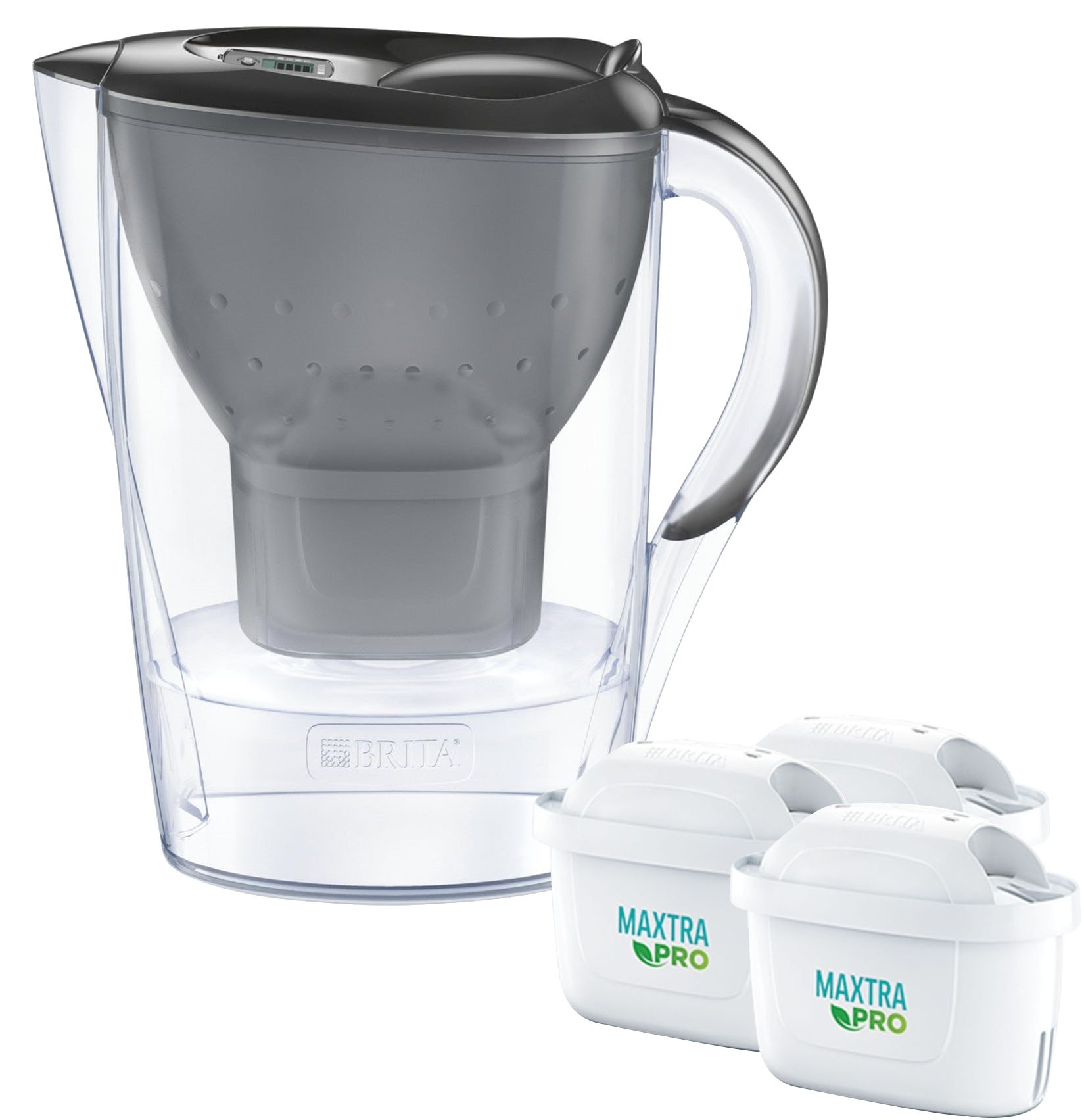 BRITA Marella Cool BR1052796 vízszűrő kancsó, 2,4 l, 3 Maxtra PRO patronnal, szürke