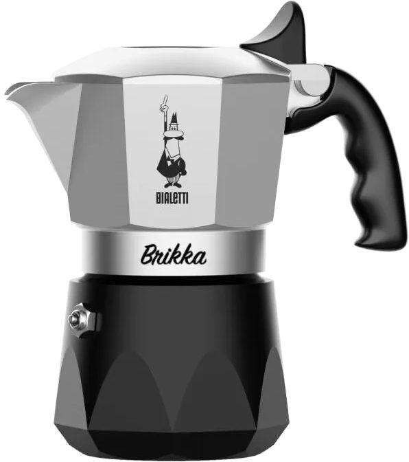 BIALETTI 7273 Brikka kétszemélyes kotyogós kávéfőző, fekete-ezüst