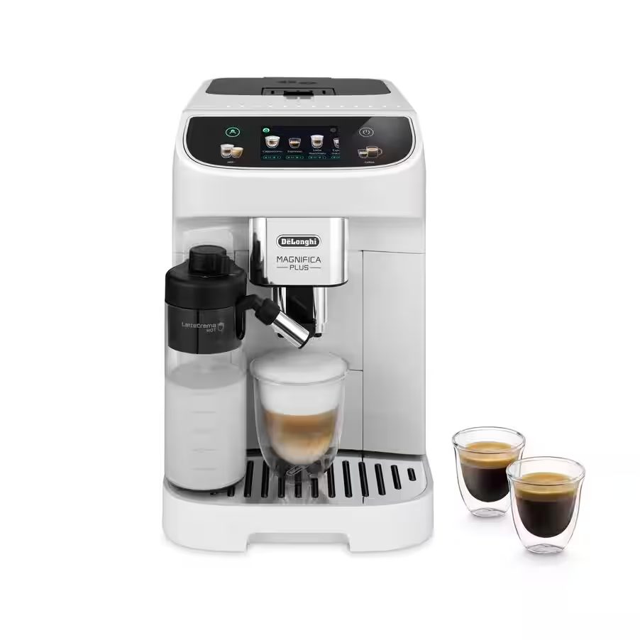 DE-LONGHI Magnifica Plus ECAM320.60.W automata kávéfőző kivehető tejtartállyal, fehér