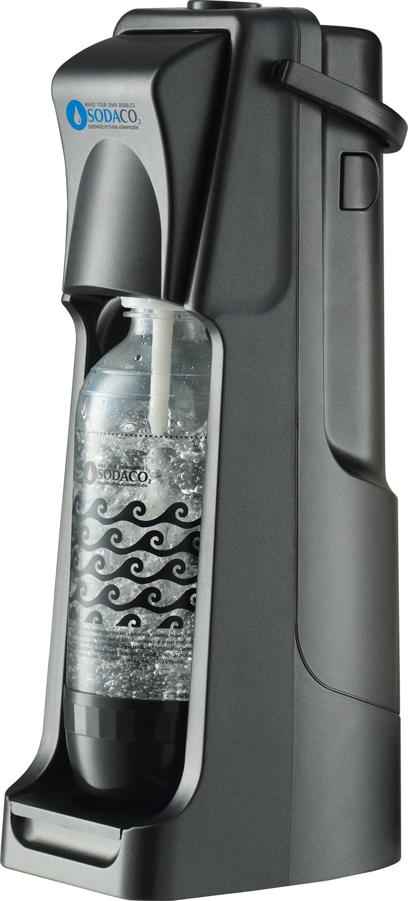 SODACO B100B Basic fekete szódagép 1 literes BPA-mentes flakonnal