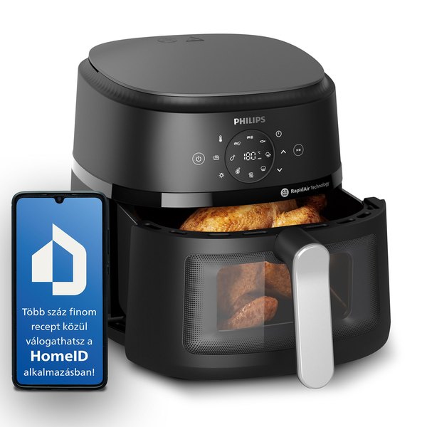 PHILIPS 2000 Series NA231/00 betekintő ablakos forrólevegős sütő, 6,2 l