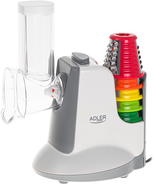 ADLER AD4815 szürke zöldségszeletelő 5 tartozékkal, 150 W