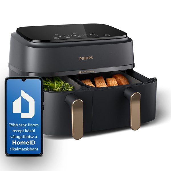 PHILIPS NA352/00 3000 Series 9 literes, dupla kosaras forrólevegős sütő