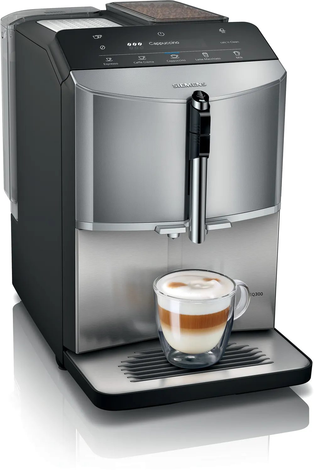 SIEMENS TF305E04 EQ300 automata kávéfőző 15 bar nyomással és tejhabosítóval