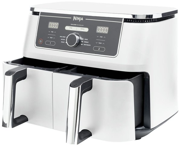 NINJA AF400EUWH Foodi MAX Dual Zone 9,5 l-es fehér forrólevegős sütő