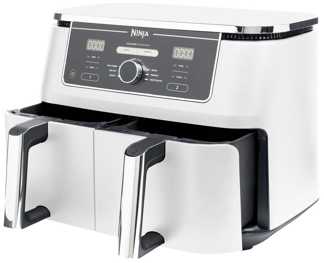 NINJA AF400EUWH Foodi MAX Dual Zone 9,5 l-es fehér forrólevegős sütő