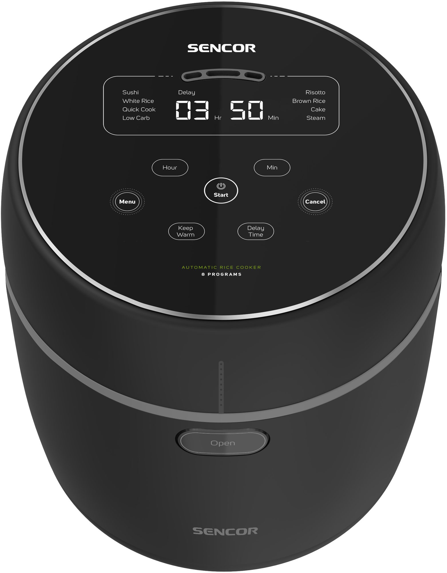 SENCOR SRM 0671BK Low Carb digitális rizsfőző 8 programmal, 0,6 l