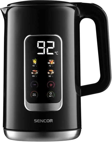 SENCOR SWK 0951BK duplafalú, hőfokszabályozós vízforraló, 1,7 l