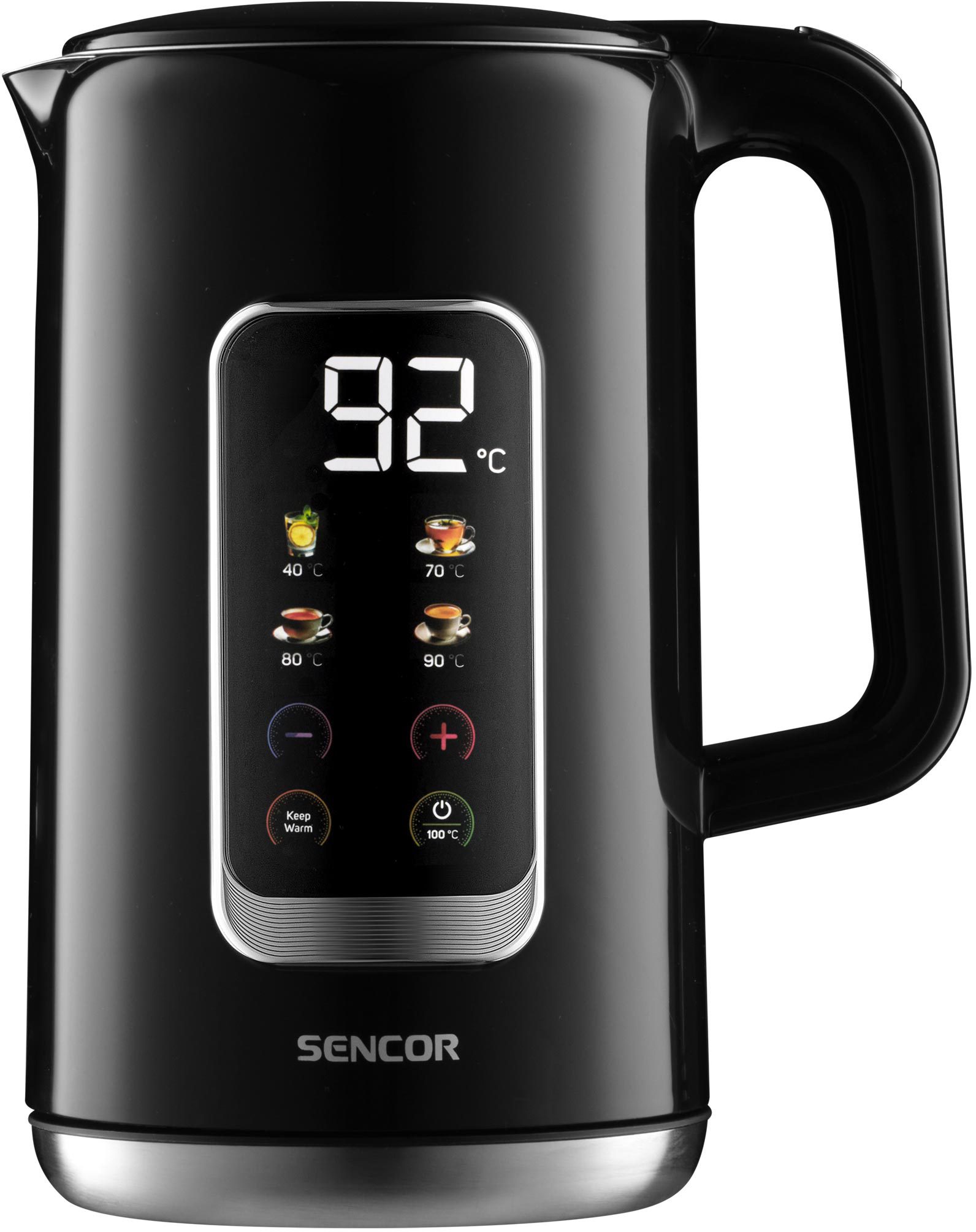SENCOR SWK 0951BK duplafalú, hőfokszabályozós vízforraló, 1,7 l