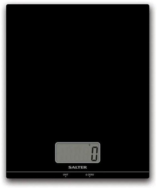 SALTER 450BC fekete üveglapos digitális konyhai mérleg, 5 kg