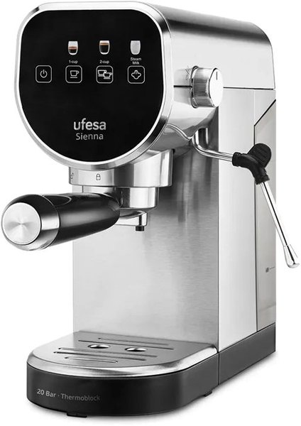 UFESA Sienna eszpresszó kávéfőző 20 bar nyomással és tejhabosítóval