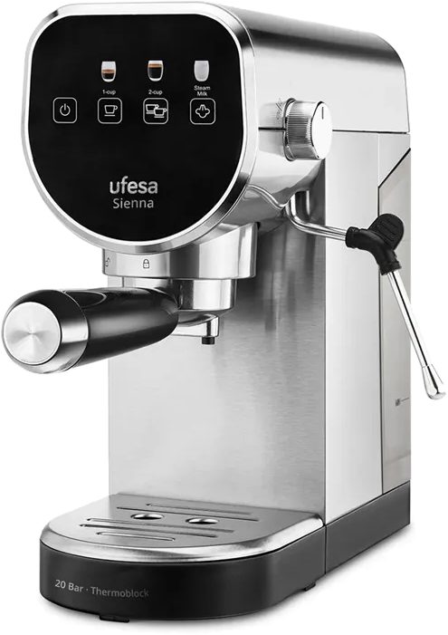 UFESA Sienna eszpresszó kávéfőző 20 bar nyomással és tejhabosítóval