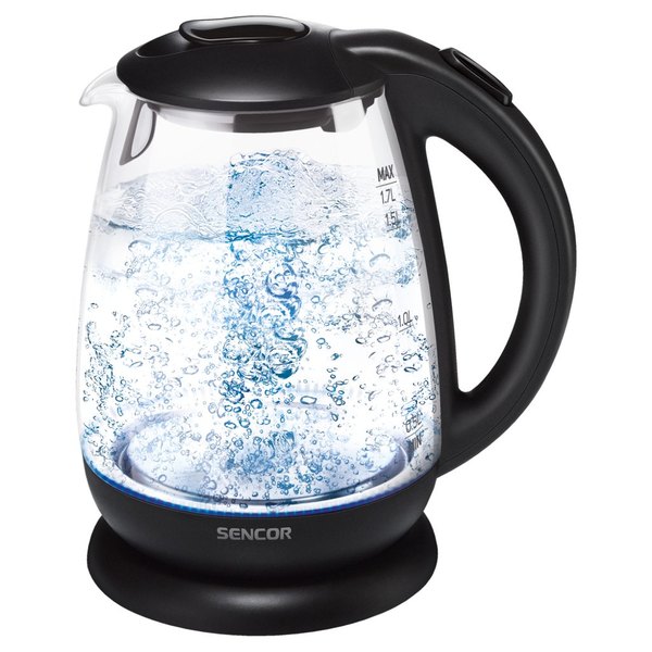 SENCOR SWK 1785BK üveg vízforraló belső LED-világítással, 1,7 l