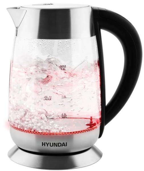 HYUNDAI VK792 üveg vízforraló hőmérséklet-szabályozással, 1,8 l