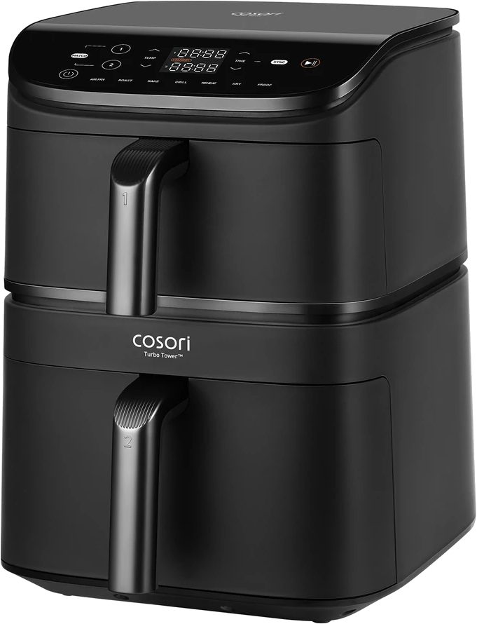 COSORI Turbo Tower 10,8 l kétkosaras forrólevegős sütő