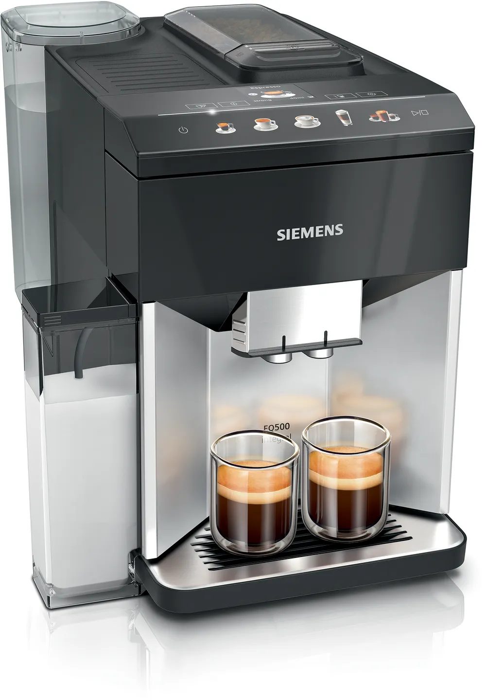 SIEMENS TQ513R01 EQ500 automata kávéfőző, 15 bar, coffeeSelect Display, inox