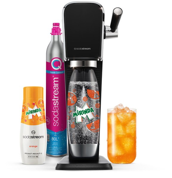 SODA STREAM SM ART Black MIRINDA Megapack szódagép szett Mirinda palackkal