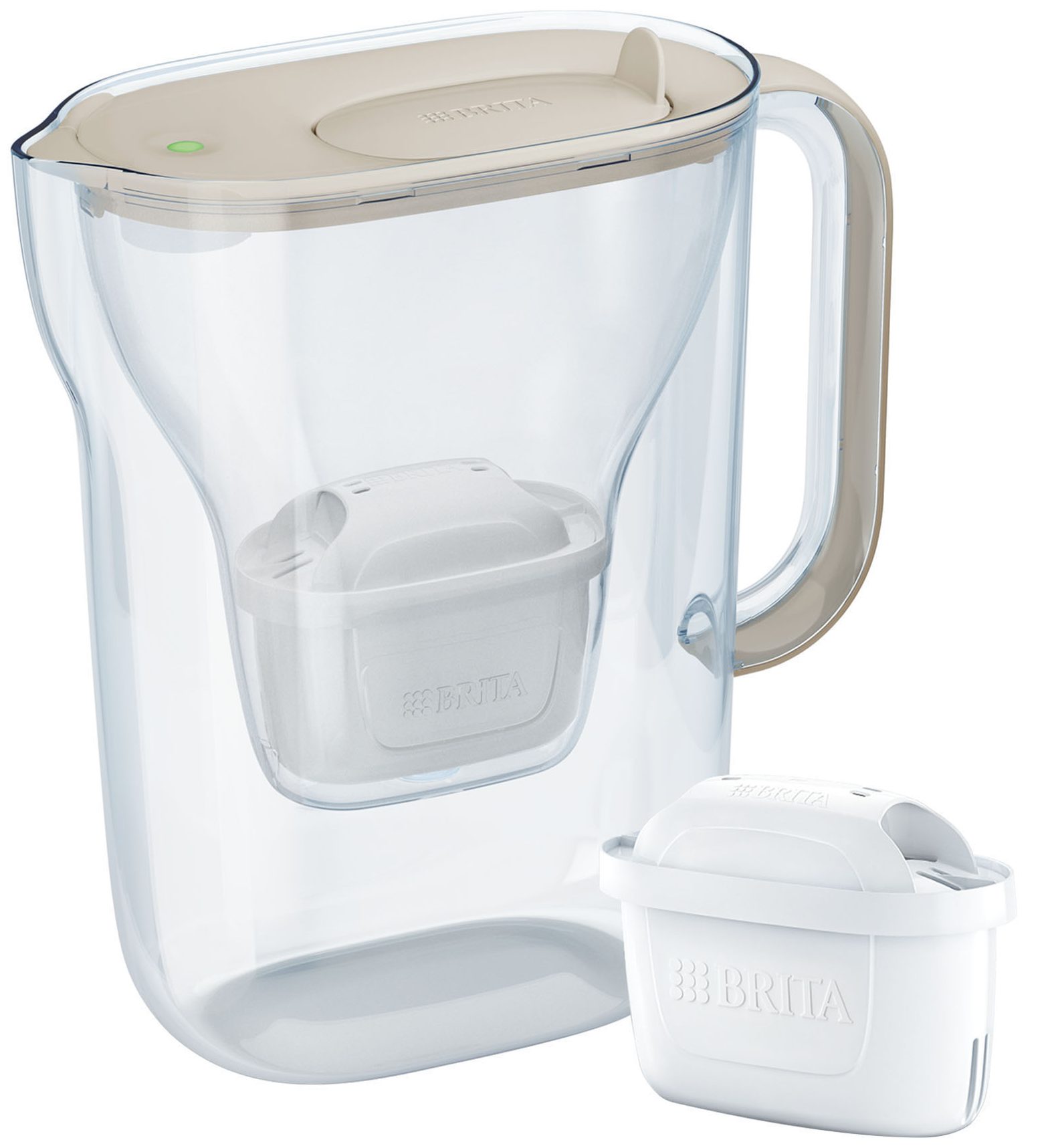 BRITA BR1057792 Style Essential vízszűrő kancsó 2,4 l, homokszínű, 1 db HW MAXTRA PRO patronnal