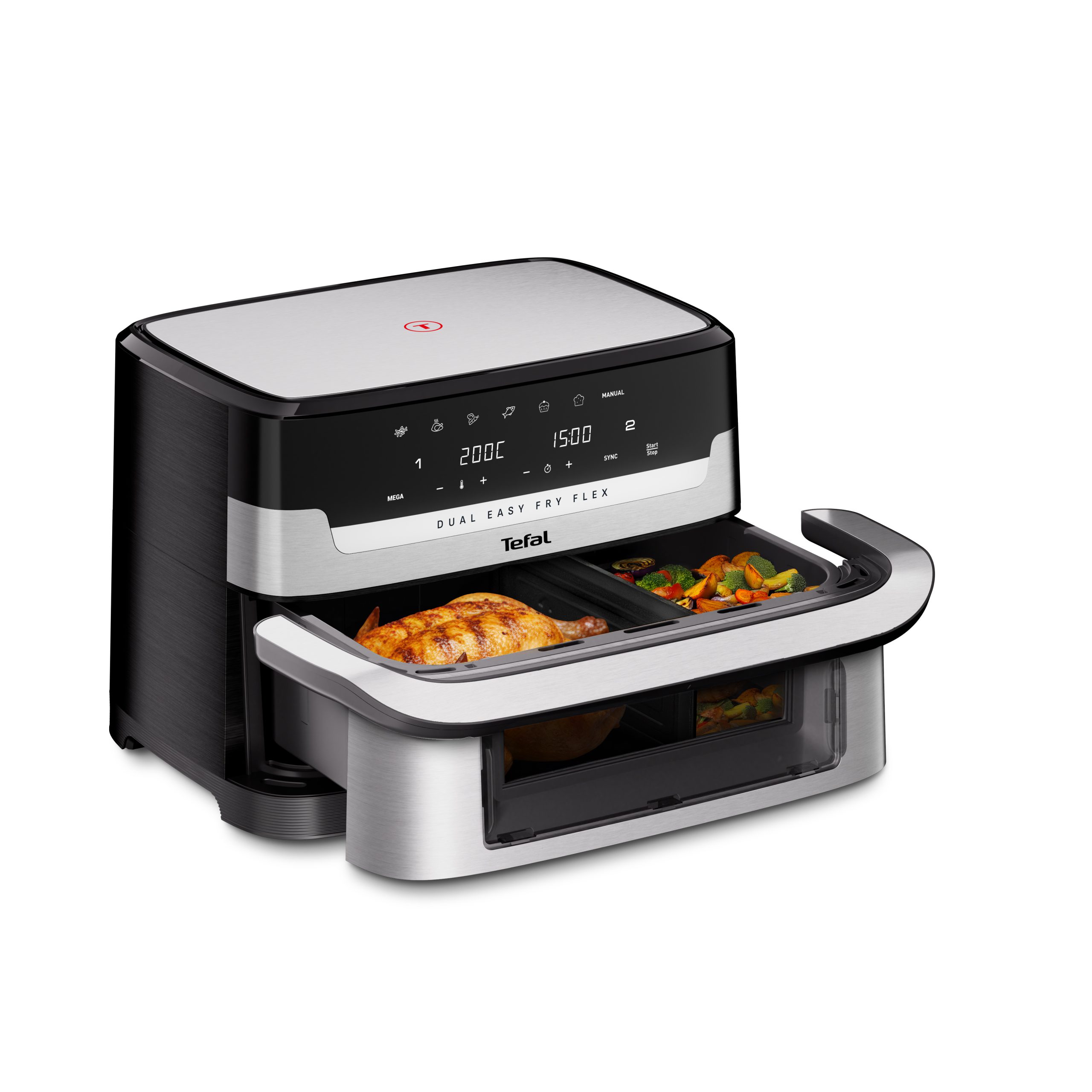 TEFAL EY922DE0 Dual Easy Fry Flex 9 literes forrólevegős sütő