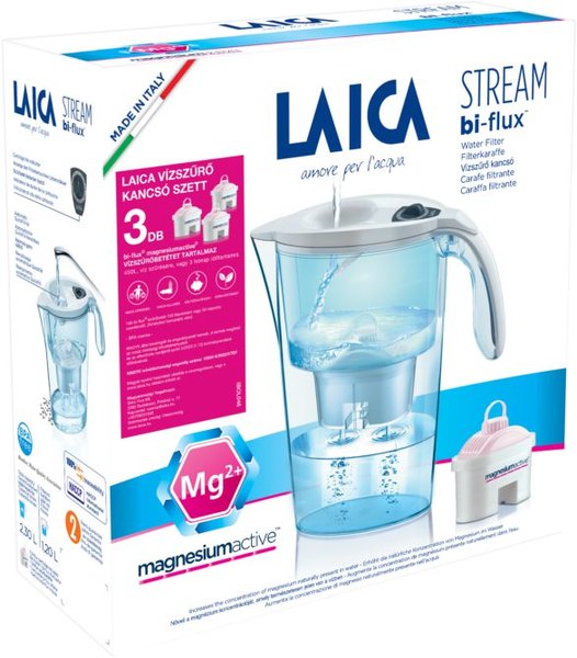 LAICA J31EC05 Stream Line vízszűrő kancsó 3 magnéziumszűrővel, mechanikus kijelzővel
