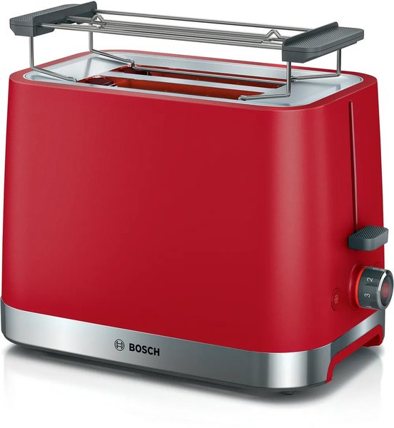BOSCH TAT4M224 DesignLine kenyérpirító, 950 W, piros fémházzal