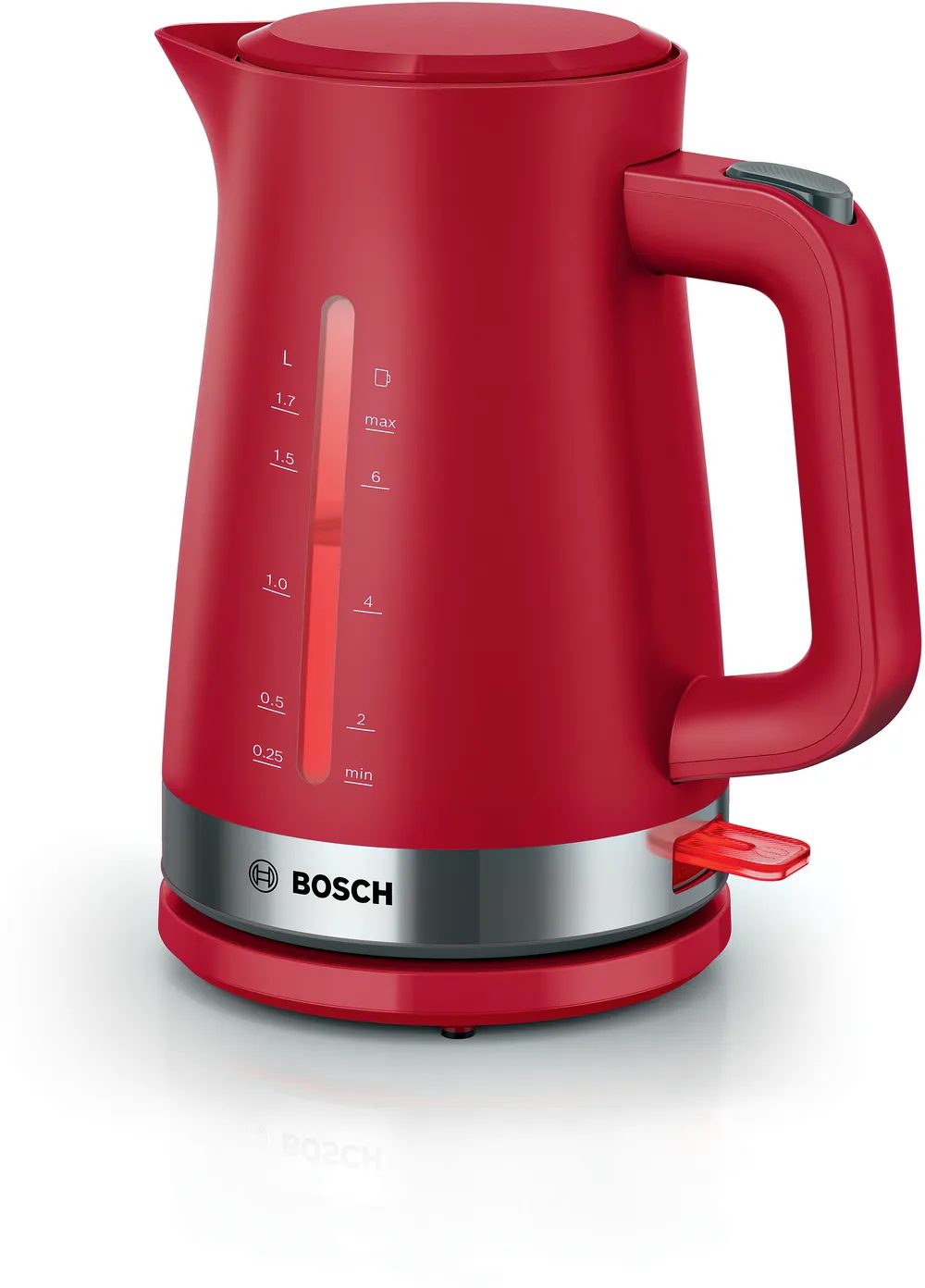 BOSCH TWK4M224 DesignLine piros vízforraló, 2400 W, 1,7 l