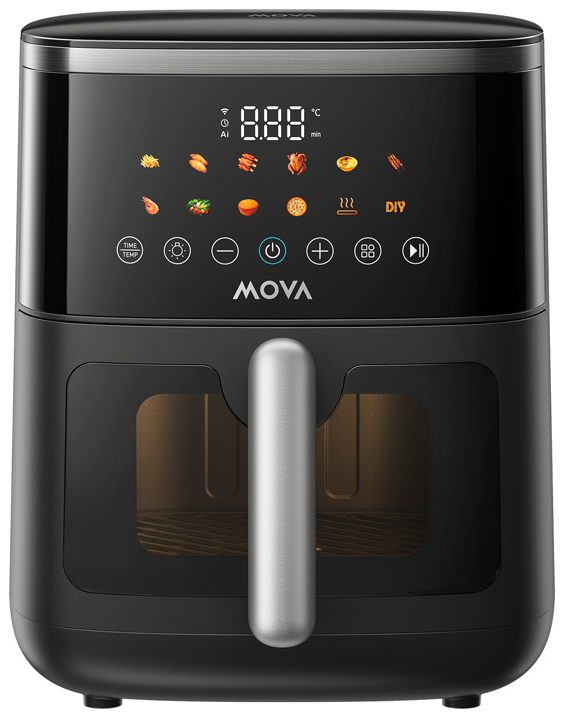 MOVA FD10 Pro Max fekete forrólevegős sütő 6 literes kosárral