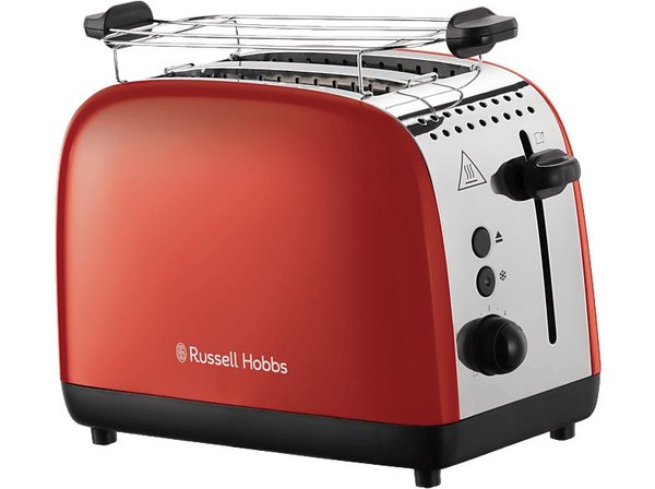 RUSSELL HOBBS 26554-56/RH Colours Plus Red 2 szeletes kenyérpirító, 1600 W, piros